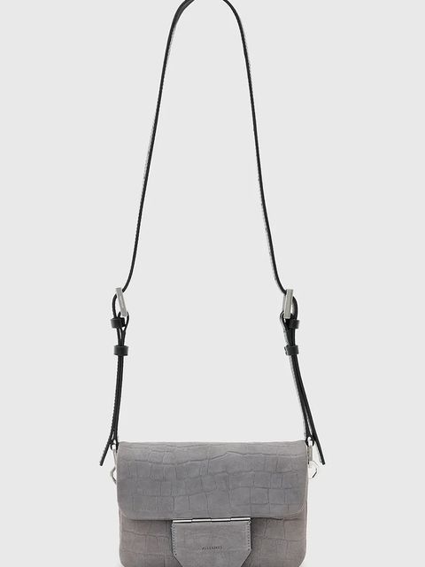 AllSaints torebka skórzana JUPITER kolor szary W354XC - zdjęcie produktu nr 1