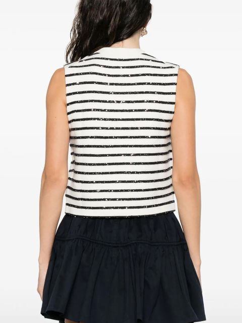 Maje striped vest - White
