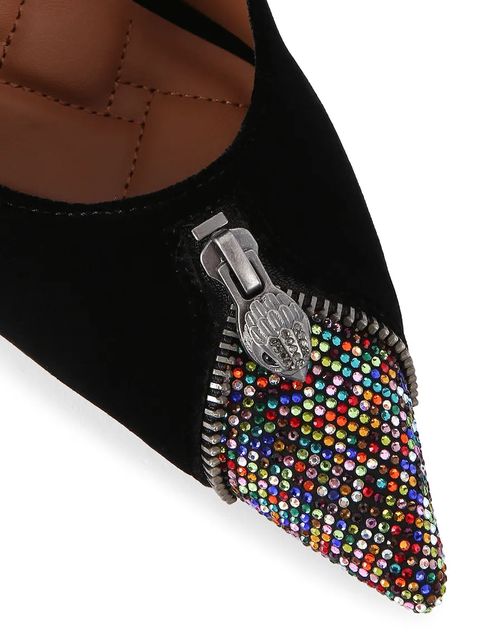 Kurt Geiger London szpilki zamszowe Zip Court kolor czarny 4987309789