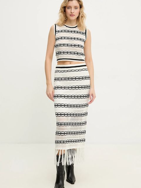 Answear.LAB top i spódnica damski kolor biały