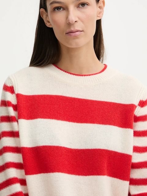 Marc O'Polo sweter wełniany damski kolor beżowy lekki 600605460243