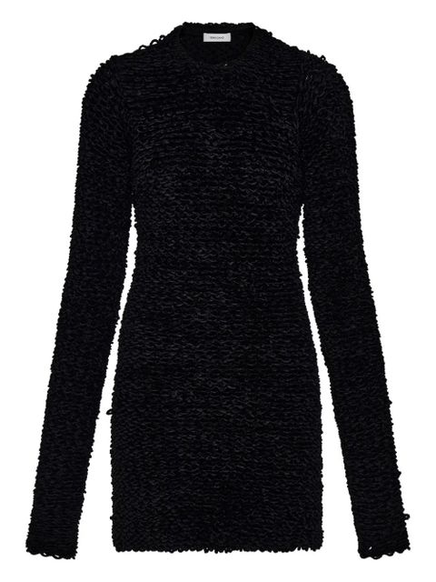 Ferragamo astrakhan-effect long-sleeve mini dress - Black - zdjęcie produktu nr 1