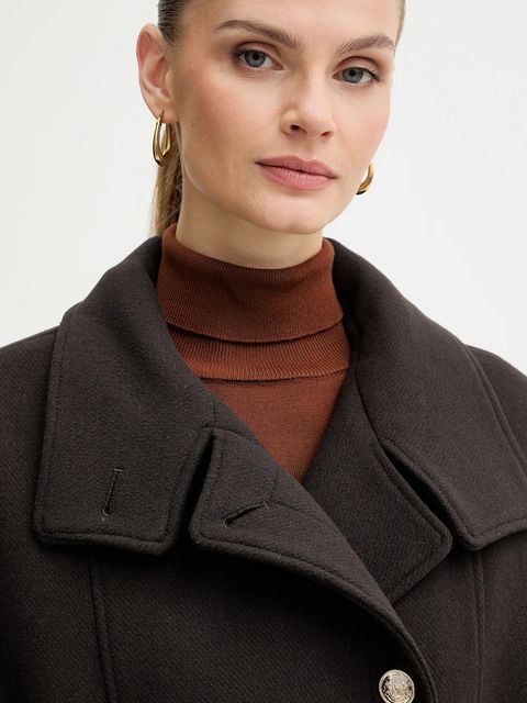 Morgan płaszcz z dodatkiem wełny kolor brązowy GSCARF