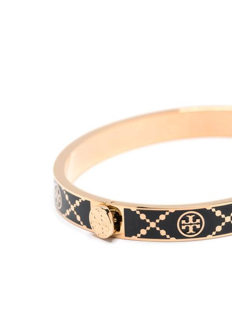 Tory Burch Miller enamelled-logo hinge bracelet - Gold - zdjęcie produktu nr 2