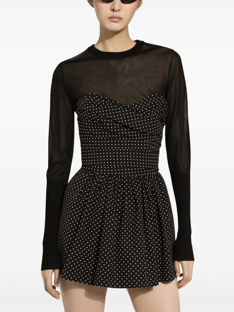 Dolce & Gabbana semi-sheer cropped top - Black