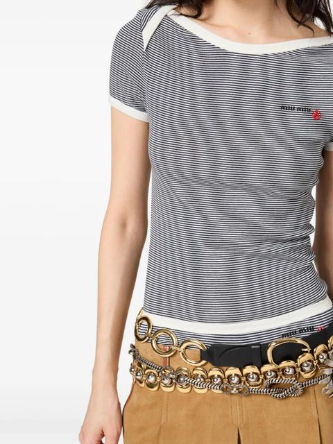 Miu Miu suede pleated skirt - Brown