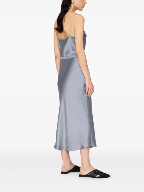 ANINE BING Bar bias-cut silk skirt - Grey