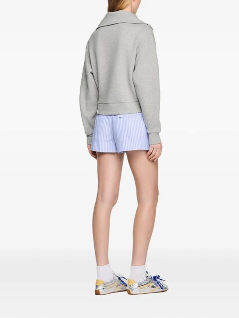 SANDRO logo-plaque sweatshirt - Grey