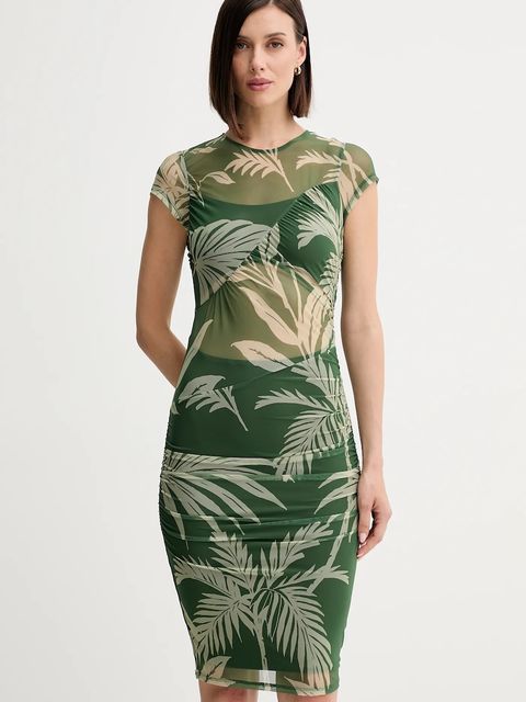 Guess sukienka GRACEY kolor zielony mini dopasowana W5YK66 KBAH2 - zdjęcie produktu nr 1