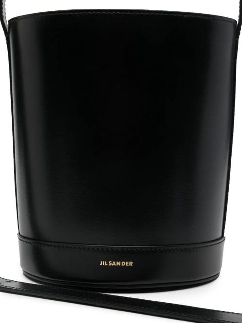Jil Sander Cannolo logo-lettering bucket bag - Black
