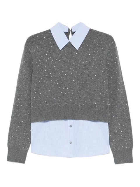 Maje crystal-embellished layered sweater - Grey - zdjęcie produktu nr 1