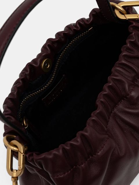 Tommy Hilfiger torebka skórzana kolor bordowy AW0AW18306