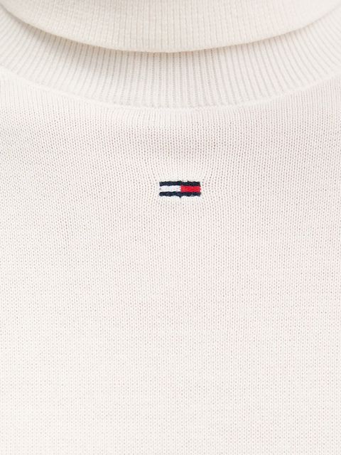 Tommy Jeans sukienka bawełniana kolor biały mini dopasowana DW0DW21958