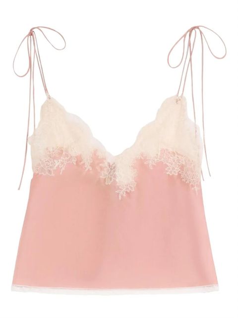 Valentino Garavani lace crepe de chine top - Pink