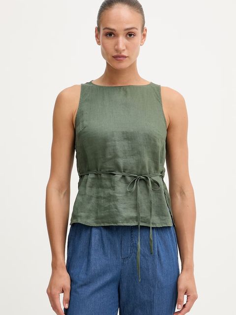 United Colors of Benetton top damski lniany - zdjęcie produktu nr 1