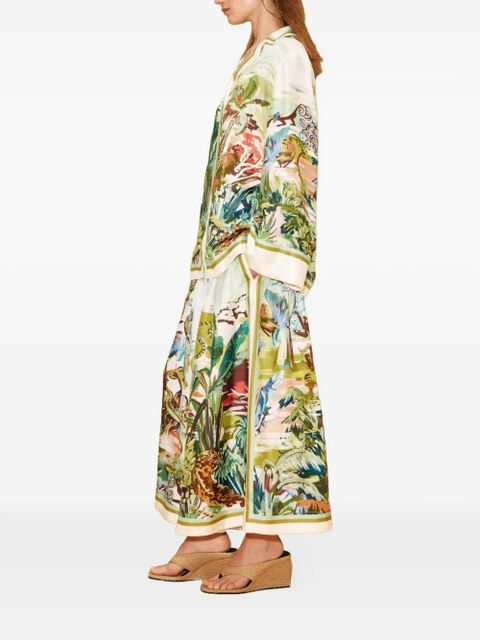 ALEMAIS Jungle Boogie silk trousers - Neutrals