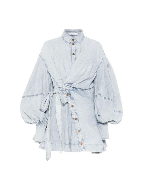 ZIMMERMANN Rebellion button tie-waist mini dress - Blue - zdjęcie produktu nr 2