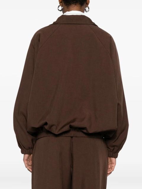 The Frankie Shop elasticated-cuff zip-front jacket - Brown