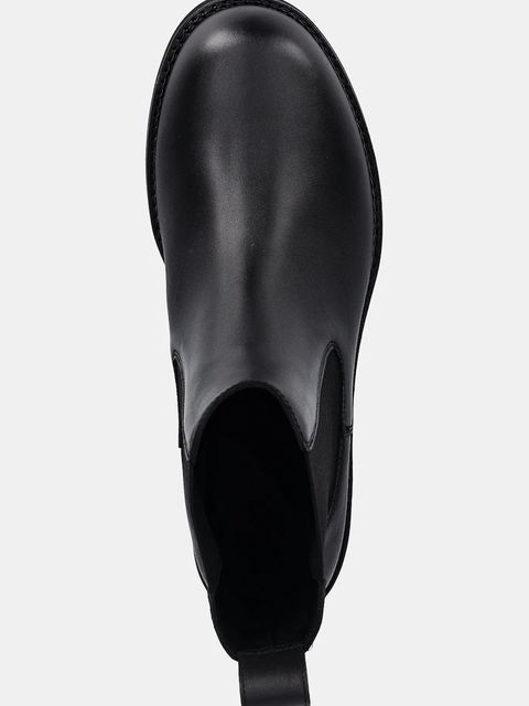 BOSS sztyblety skórzane Eleri damskie kolor czarny na płaskim obcasie 50558637