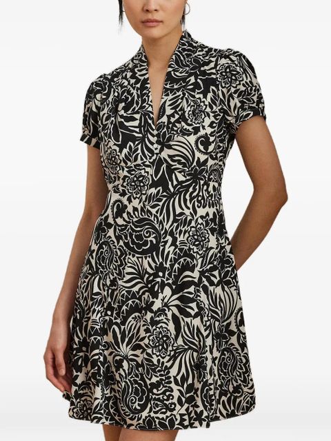 Lauren Ralph Lauren floral-print short-sleeve mini dress - Black - zdjęcie produktu nr 1