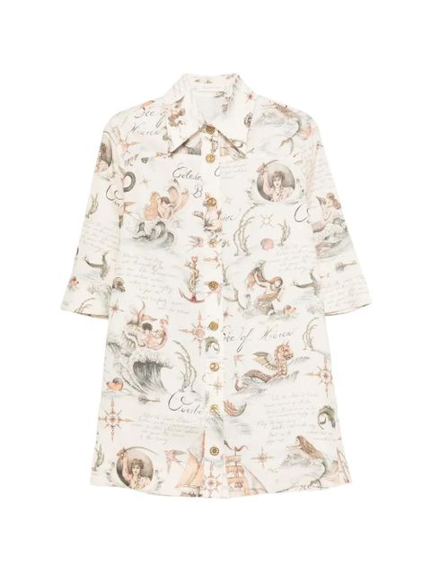 ZIMMERMANN buttoned graphic mini dress - Neutrals - zdjęcie produktu nr 1