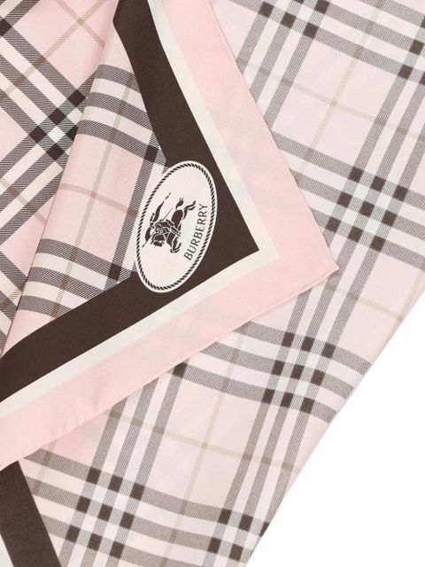 Burberry check-pattern logo scarf - Pink