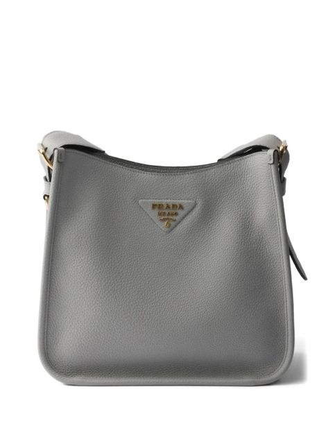 Prada logo-detail leather shoulder bag - Grey - zdjęcie produktu nr 1
