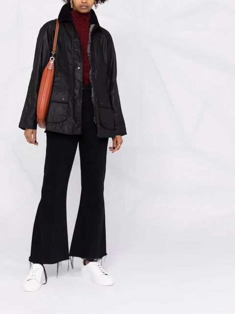 Barbour wax-coated buttoned-up jacket - Black - zdjęcie produktu nr 2