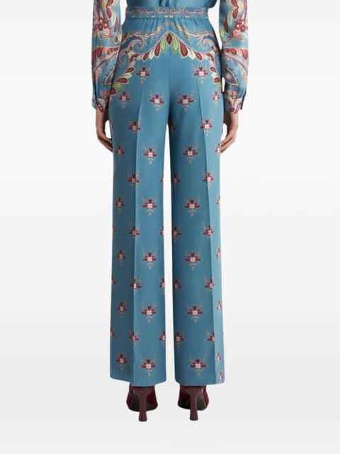 ETRO floral paisley trousers - Blue