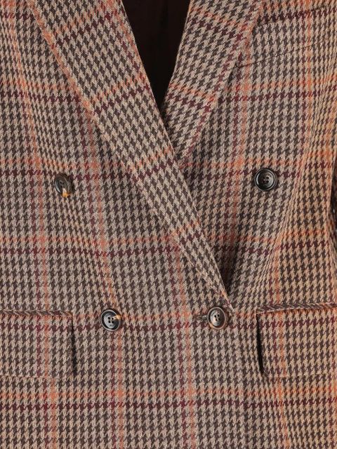 Max Mara double-breasted check blazer - Brown