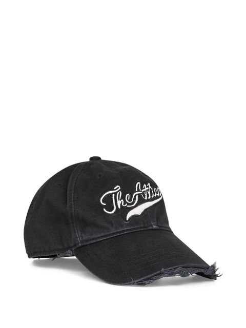 The Attico logo-embroidered frayed-edge baseball cap - Black - zdjęcie produktu nr 2