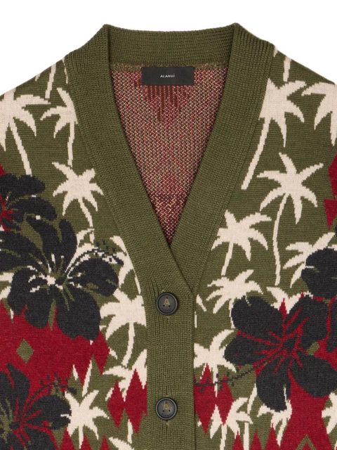 Alanui Hibiscus Bloom cardigan - Green