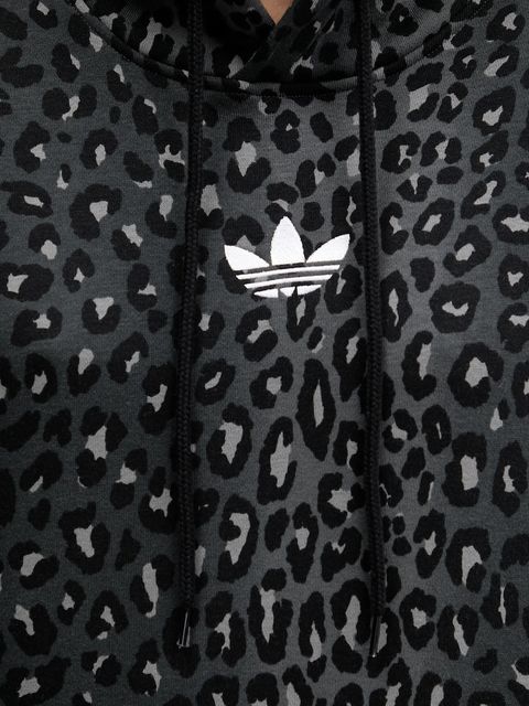 adidas Originals bluza Graphic Lo Hd damska kolor czarny z kapturem wzorzysta JV7561