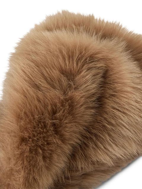 Tod's shearling scarf - Brown