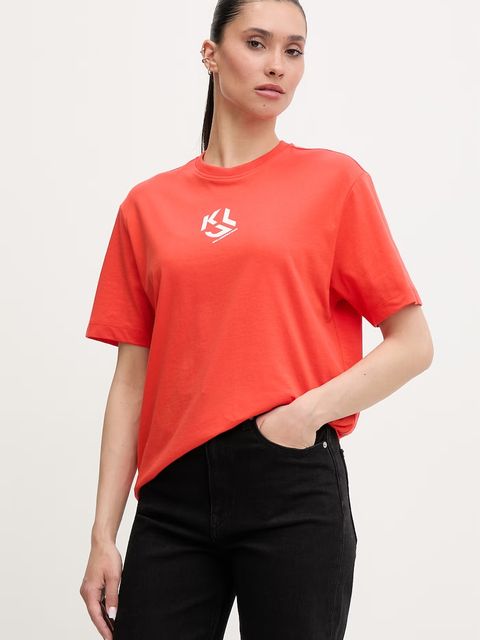 Karl Lagerfeld Jeans T-shirt damski z bawełną - zdjęcie produktu nr 2