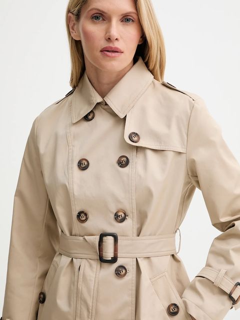 Answear.LAB trencz bawełniany damski kolor beżowy przejściowy