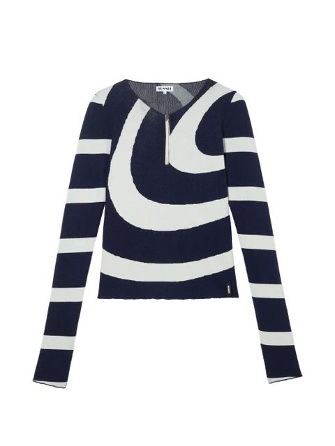 Sunnei zipped spiral fitted sweater - Blue - zdjęcie produktu nr 1