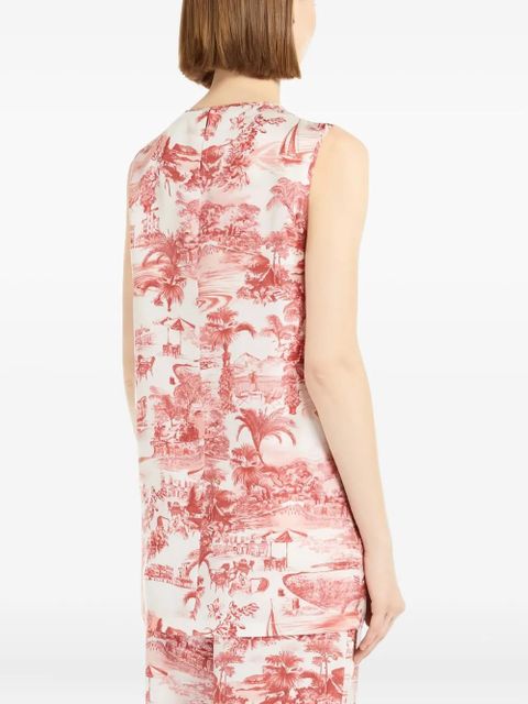 Max Mara graphic-print sleeveless top - Red