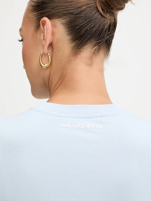 Karl Lagerfeld t-shirt bawełniany damski kolor niebieski A1W17129