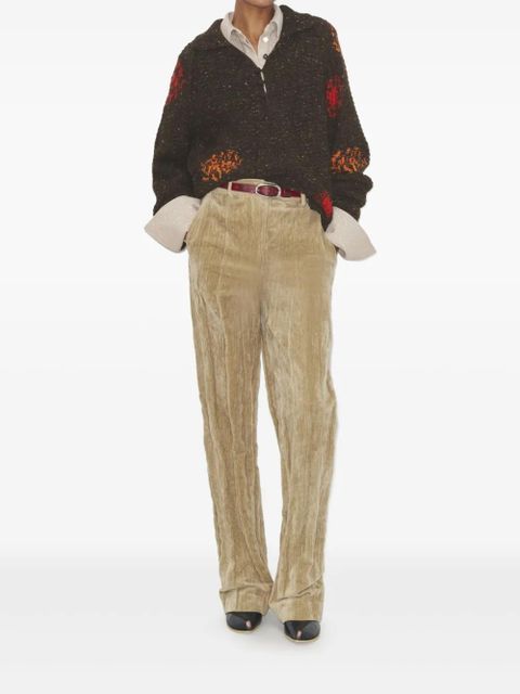 Tory Burch embroidery-detail sweater - Brown