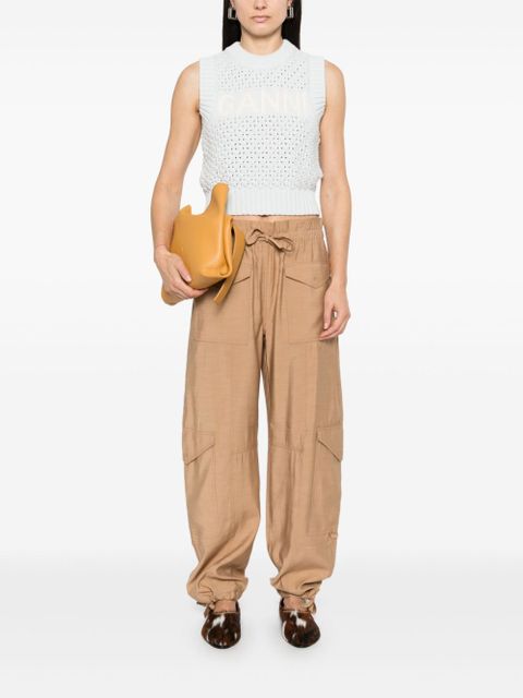 GANNI logo-intarsia vest - Blue - zdjęcie produktu nr 2