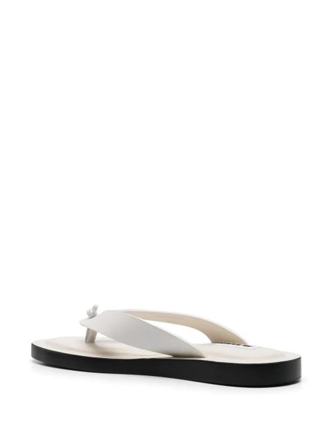 Jil Sander leather slides - White