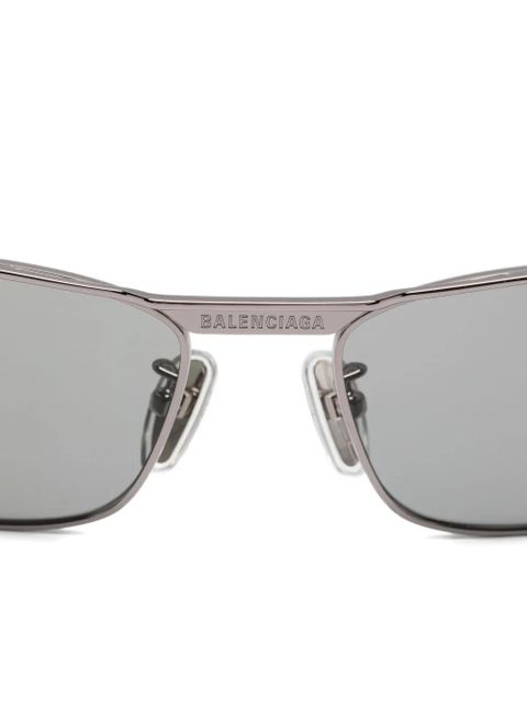 Balenciaga Eyewear logo-engraved rectangle-frame sunglasses - Silver