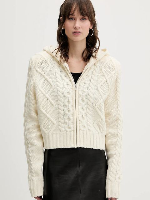 Rotate sweter z dodatkiem wełny damski kolor beżowy 114302857 - zdjęcie produktu nr 1