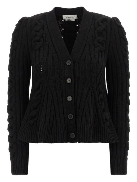 Alexander McQueen braided-knit cardigan - Black - zdjęcie produktu nr 1