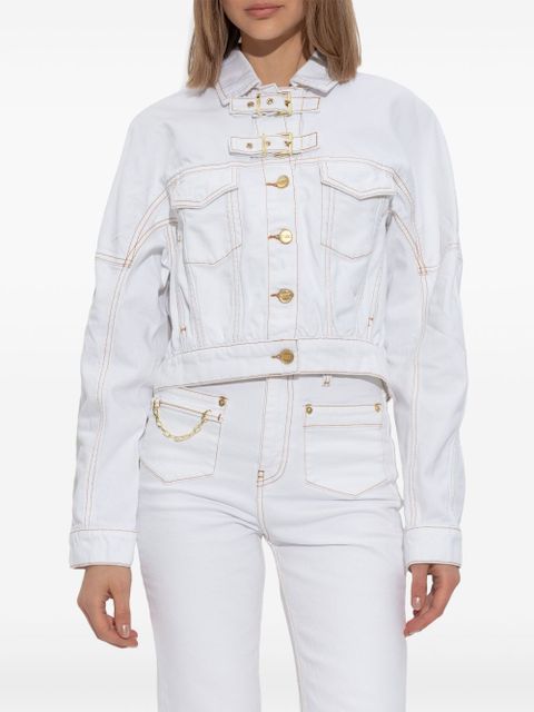 GANNI buckled denim jacket - White