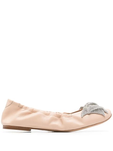 Casadei rhinestone-bow ballerina shoes - Pink - zdjęcie produktu nr 1