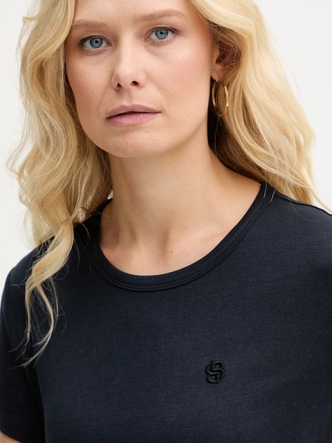 BOSS t-shirt z domieszką jedwabiu Eventsa9