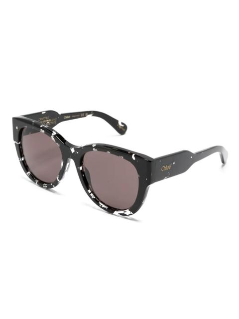 Chloé Eyewear Gayia logo-lettering sunglasses - Black - zdjęcie produktu nr 2