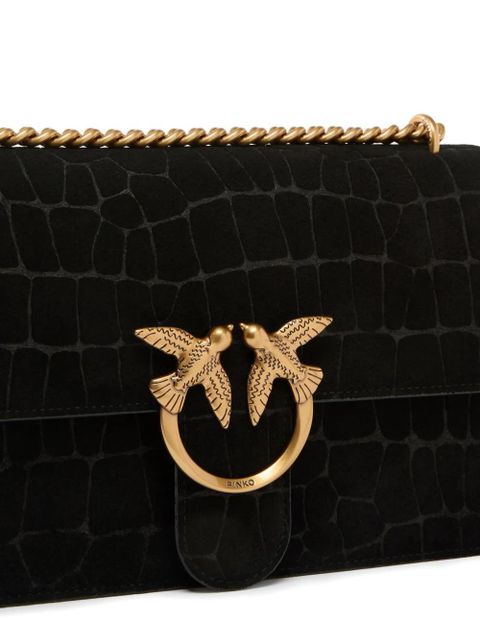 PINKO medium Love One chain leather crossbody bag - Black